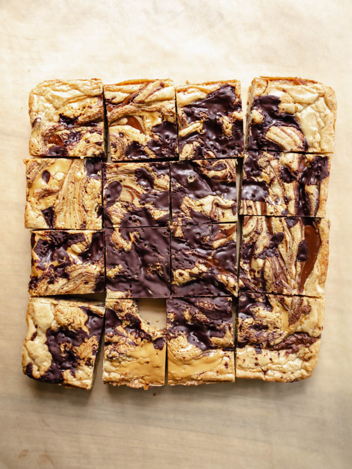 The Best Peanut Butter Nutella Blondies - Cake Babe