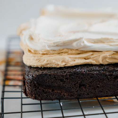 Chocolate Peanut Butter Marshmallow Cake