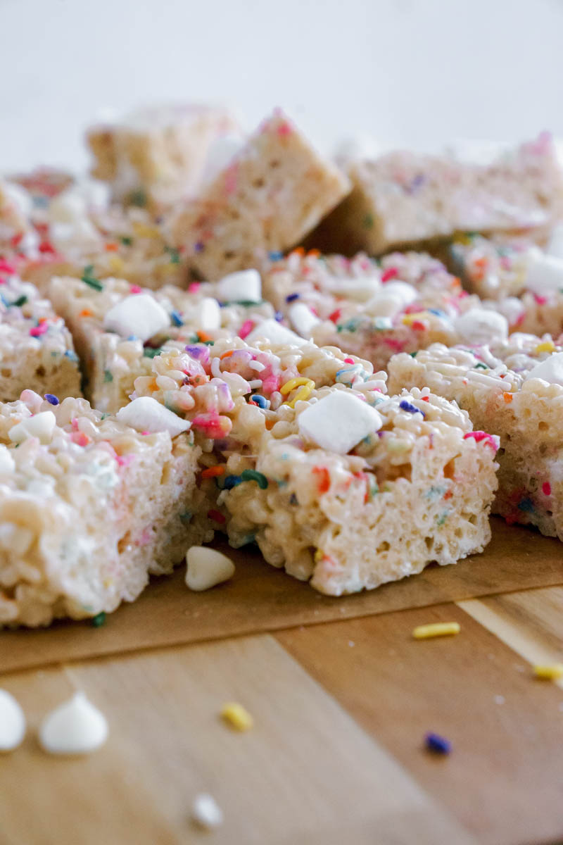 Birthday Sprinkle Rice Krispy Treats Recipe - Cake Babe Bakery