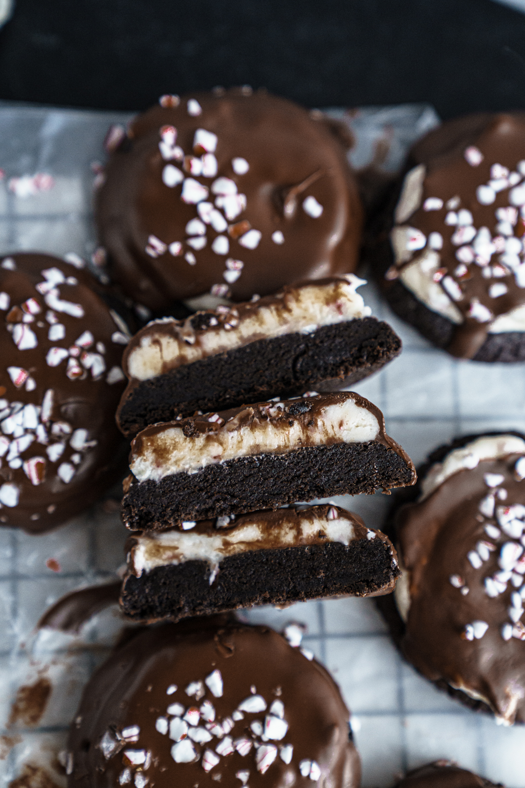 Chocolate Peppermint Bark Cookies Recipe - Cake Babe Bakery