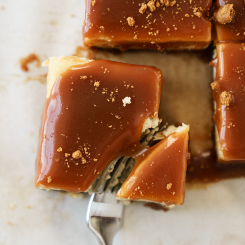 Caramel Biscoff Cheesecake Bars