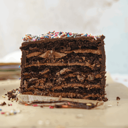 six layer chocolate cake