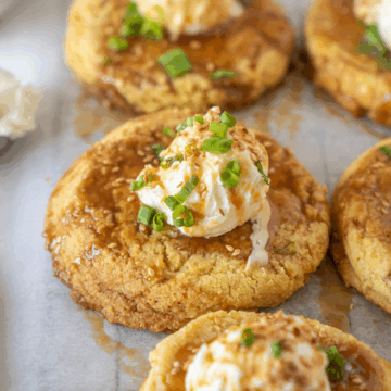 Savory Cornbread Cookies with Sesame & Soy Caramel