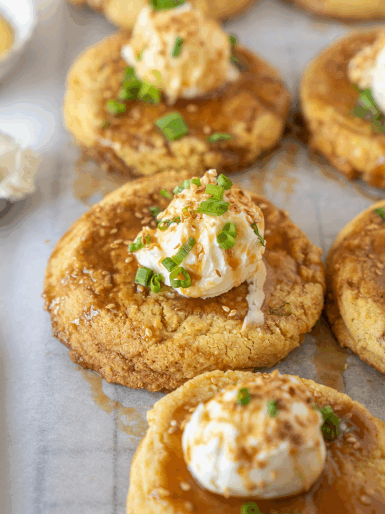 Savory Cornbread Cookies with Sesame & Soy Caramel