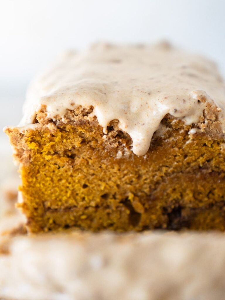 pumpkin loaf with maple glaze