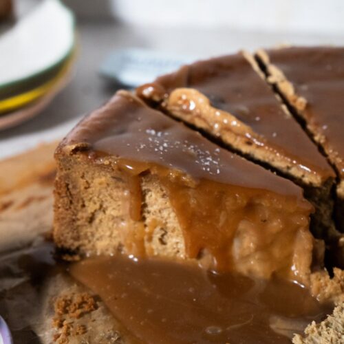 caramel brown butter cheesecake