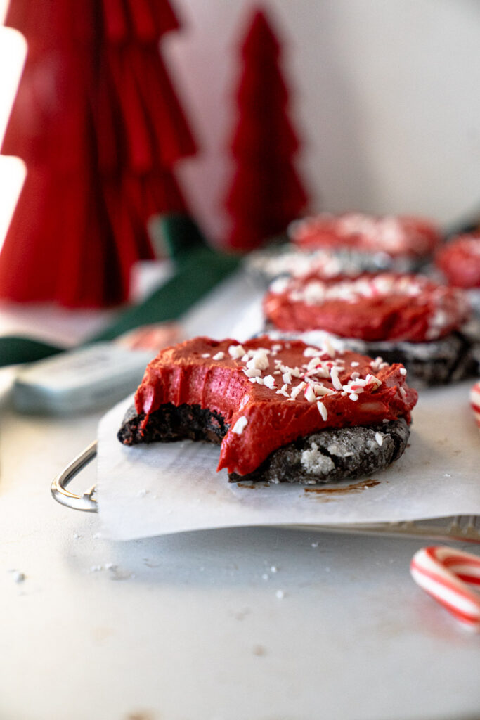 Chocolate Peppermint Crinkle Cookies