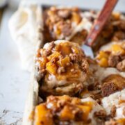 peach cobbler cinnamon rolls