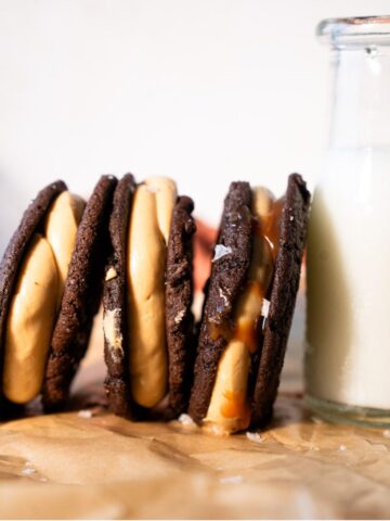 Chocolate Espresso Caramel Cookie Sandwich