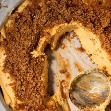 Scoopable Caramel Pumpkin Cheesecake